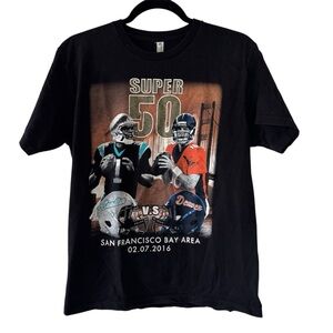 Ving. Super Bowl 50 Black T- Shirt  Size Medium